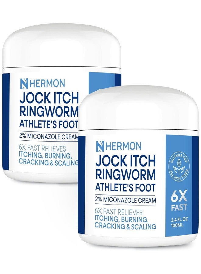Hermon Jock Itch Antifungal Cream, Ringworm Treatment for Humans, Psoriasis Scalp Treatment, Ringworm Cream for Humans, Foot & Body Balm, Provides Soothing Relief-2 Pack - Image 1